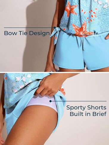 Summer Mae Blouson Women’s Tankini Swimsuits with Shorts Tummy Control Bathing Suits Side Pockets 2026 in Kuwait