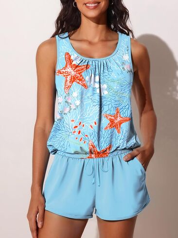 Summer Mae Blouson Women’s Tankini Swimsuits with Shorts Tummy Control Bathing Suits Side Pockets 2026 in Kuwait