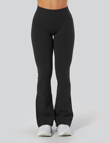 Sogetdo Women's Flared Yoga Leggings 31‘’ Wide Leg No Front Seam Tummy Control Butt Lifting Buttery Workout Yoga Pants in Kuwait