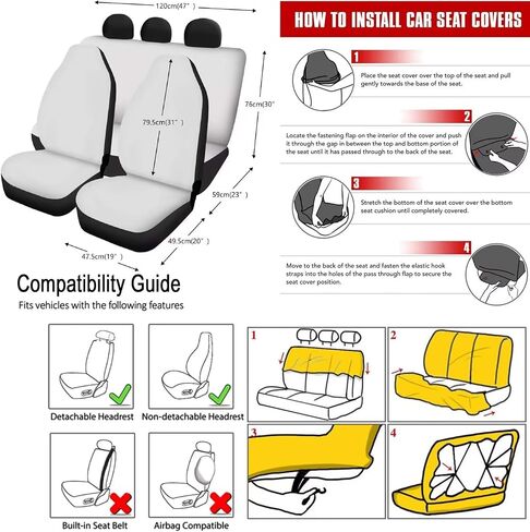 13 Pcs American Flag Skull Car Seat Covers Full Set with Auto Steering Wheel Cover Armrest Cushion Protector Seat Belt Covers, Automotive Interior Sets Unverisal Fit Cars SUV Turcks in Saudi Arabia