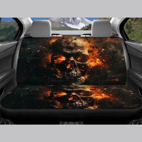 13 Pcs American Flag Skull Car Seat Covers Full Set with Auto Steering Wheel Cover Armrest Cushion Protector Seat Belt Covers, Automotive Interior Sets Unverisal Fit Cars SUV Turcks in Saudi Arabia