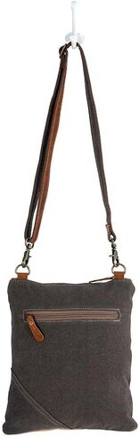 Myra Bag Crossbody Bag for Women - Western Upcycled Canvas & Leather Shoulder Handbag Brown in Saudi Arabia