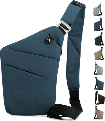 Anti Theft Crossbody Travel Bag - Multi-pocket Shoulder Bag with Adjustable Strap,Slim Sling Bag for Women Men in Saudi Arabia