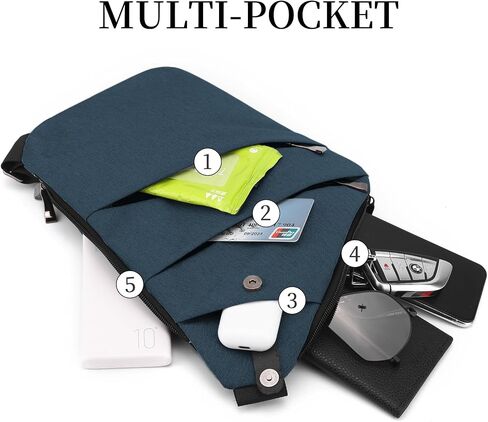 Anti Theft Crossbody Travel Bag - Multi-pocket Shoulder Bag with Adjustable Strap,Slim Sling Bag for Women Men in Saudi Arabia
