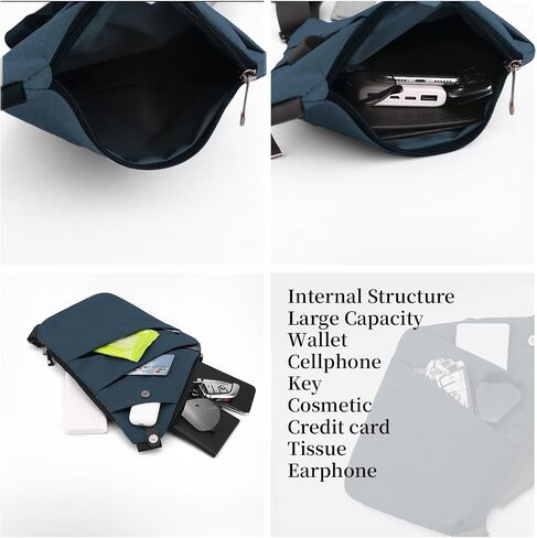 Anti Theft Crossbody Travel Bag - Multi-pocket Shoulder Bag with Adjustable Strap,Slim Sling Bag for Women Men in Saudi Arabia