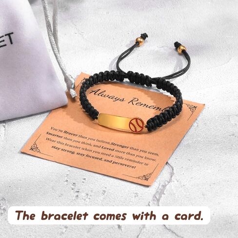 MEALGUET Personalized Name ID Sports Bracelet for Boys : Handmade Braided Custom Name Baseball/Football/Basketball Bracelet Gifts for Son Grandson Boys Toddlers Teens in Saudi Arabia