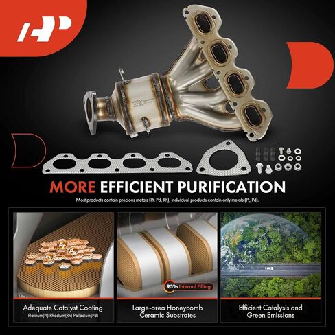 A-Premium Front Exhaust Manifold Catalytic Converter Kit Direct-Fit Compatible with Chevrolet 2009-2011 Aveo, 2009-2011 Aveo5 & Pontiac 2009-2010 G3, 1.6L, EPA Compliant in Saudi Arabia