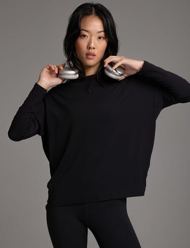 Wenamelt Easy Flow Top Women’s Long Sleeve Casual Shirt Loose Fit Athletic Yoga T-Shirts Boat Neck Soft Workout Tops in Kuwait