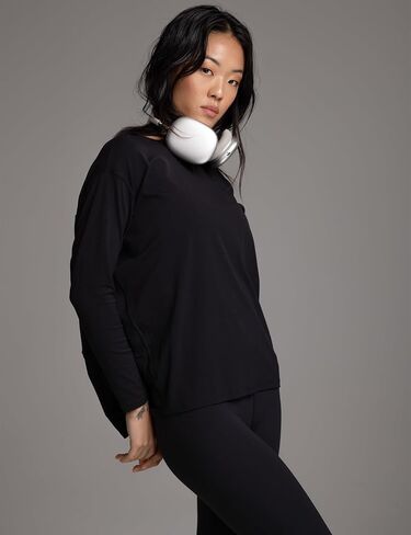 Wenamelt Easy Flow Top Women’s Long Sleeve Casual Shirt Loose Fit Athletic Yoga T-Shirts Boat Neck Soft Workout Tops in Kuwait