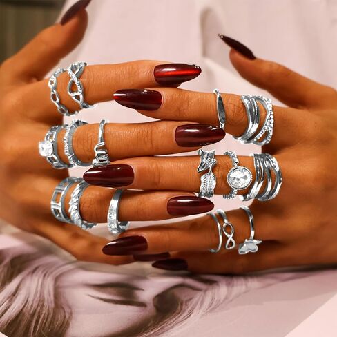 CHICUTIE Gold Knuckle Rings Set For Women Stackable Joint Finger Midi Rings Dainty Cubic Crystal Zirconia Hollow Twist Cute Pack Jewelry Gift in Saudi Arabia