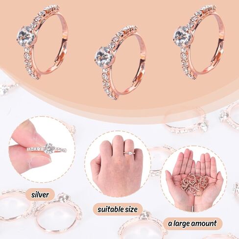 Whaline 32 Pack Bridal Shower Diamond Ring Fake Diamond Engagement Rings Rings Flugial Fling in Saudi Arabia