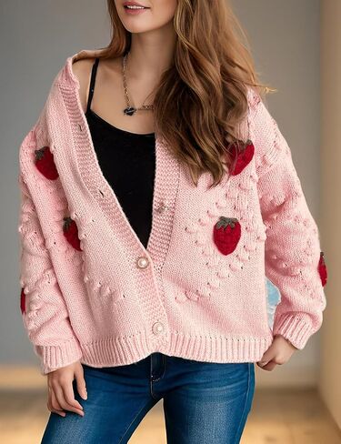 Kinghua Cardberry Cardigan for Women Fall Winter Cable Cable Sweater Justicet in Kuwait