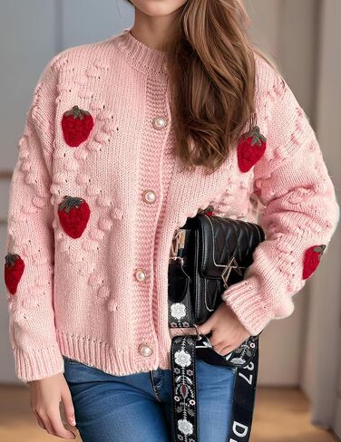 Kinghua Cardberry Cardigan for Women Fall Winter Cable Cable Sweater Justicet in Kuwait