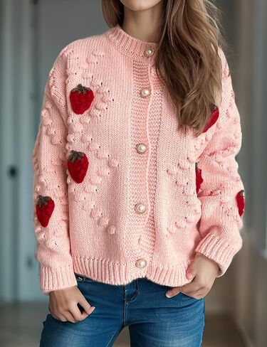 Kinghua Cardberry Cardigan for Women Fall Winter Cable Cable Sweater Justicet in Kuwait