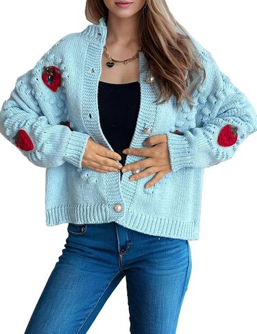 Kinghua Cardberry Cardigan for Women Fall Winter Cable Cable Sweater Justicet in Kuwait
