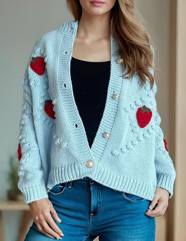 Kinghua Cardberry Cardigan for Women Fall Winter Cable Cable Sweater Justicet in Kuwait
