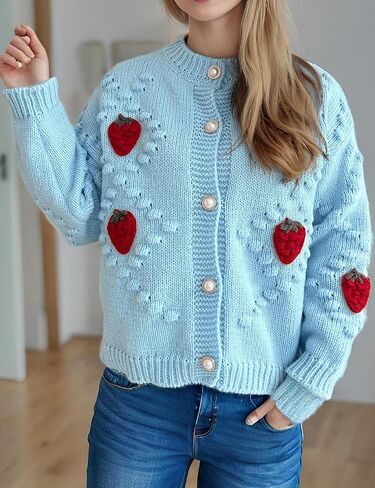 Kinghua Cardberry Cardigan for Women Fall Winter Cable Cable Sweater Justicet in Kuwait