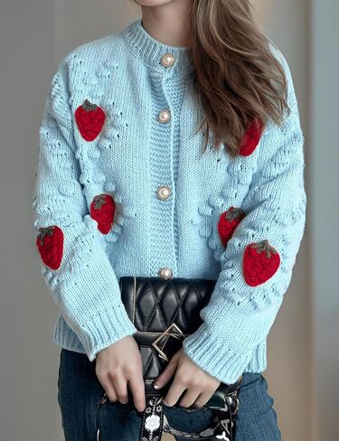 Kinghua Cardberry Cardigan for Women Fall Winter Cable Cable Sweater Justicet in Kuwait