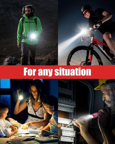 Victoper LED Flashlight 2 Pack Red, Bright 2000 Lumens Tactical Flashlights High Lumens with 5 Modes, Waterproof Zoomable Flash Light for Outdoor, Gifts for New Year 2025 Camping Essentials Gear in Saudi Arabia