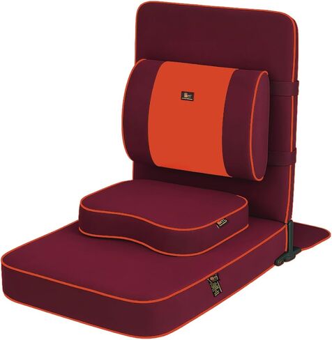 Friends of Meditation Extra Large Meditation Chair and Yoga Chair w Back Support Cushion and Meditation Block | Yoga Chair for Adults | Premium Floor Chair | Portable | Black, Seat Size: 24x22 in in Saudi Arabia
