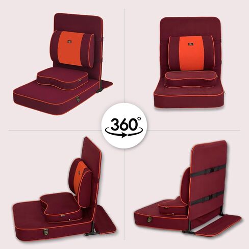 Friends of Meditation Extra Large Meditation Chair and Yoga Chair w Back Support Cushion and Meditation Block | Yoga Chair for Adults | Premium Floor Chair | Portable | Black, Seat Size: 24x22 in in Saudi Arabia