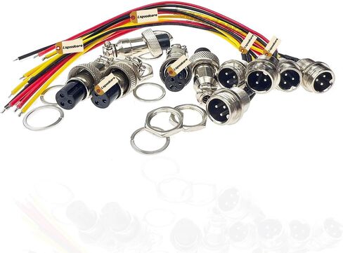 LSGOODCARE 5PCS GX12-4PIN موصل الطيران الذكور موصل طرفي الطاقة الكهربائية مع كابل 7.87 بوصة ، 5 مساءً in Saudi Arabia