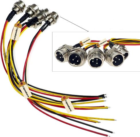 LSGOODCARE 5PCS GX12-4PIN موصل الطيران الذكور موصل طرفي الطاقة الكهربائية مع كابل 7.87 بوصة ، 5 مساءً in Saudi Arabia