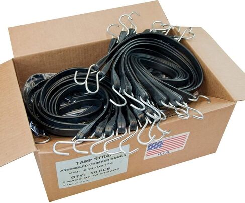 21" USA Tarp Straps with Crimped Hooks (Box of 50) in Saudi Arabia