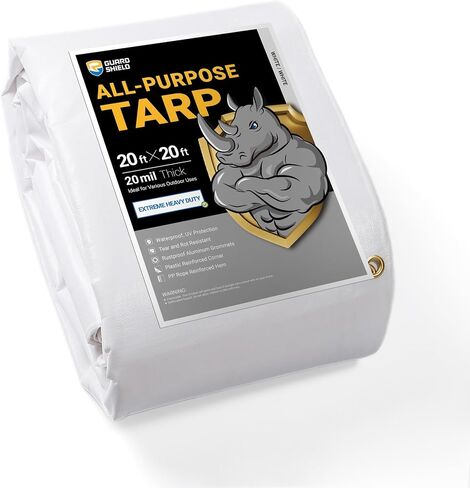 GUARD SHIELD Extreme Heavy Duty Black Poly Tarp 10x12 Feet Cover Waterproof Tarps 20mil Thick UV and Tear Resistant Tarpaulin in Saudi Arabia