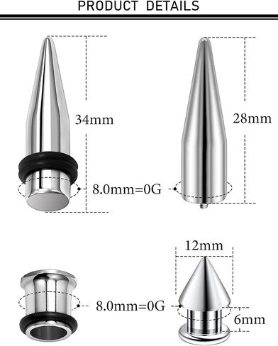 12G 10G 8G 6G 4G 2G 0G 00G Ear Stretching Kit 316L Surgical Steel Tapers and Tunnels Ear Gauges Expander Set Body Piercing Jewelry for Women Men in Kuwait