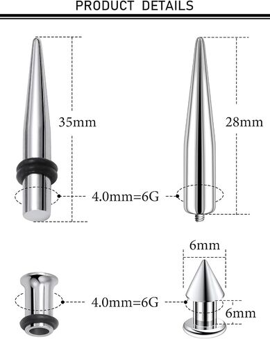 12G 10G 8G 6G 4G 2G 0G 00G Ear Stretching Kit 316L Surgical Steel Tapers and Tunnels Ear Gauges Expander Set Body Piercing Jewelry for Women Men in Kuwait