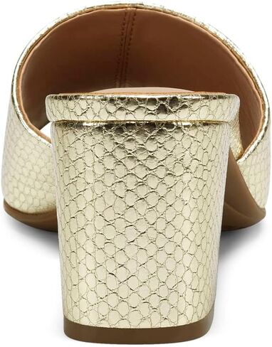 Aerosoles Women's Entree Heeled Sandal, Gold Snake Embossed, 8 in Saudi Arabia