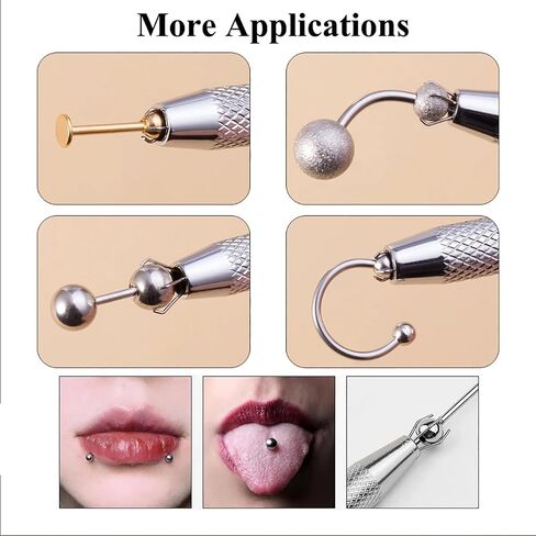 ثقب التفتت غير المراتية الإدراج دبوس دبوس grabber أداة لتغيير حرك الظهر المسطح ، 20G 18G 16G 14G أداة Appologator Tool منحنية للأنف الشفاه الغضروف in Kuwait