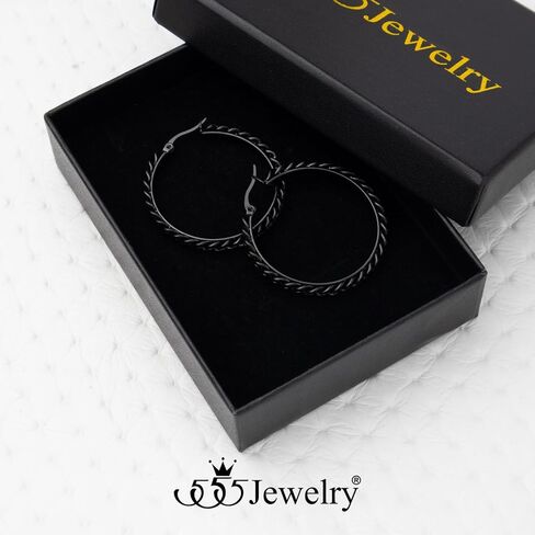 555 jewelelry سلسلة ارتباط الصلب غير القابل للصدأ أقراط للنساء لسلسلة كبح hypoallergenic ارتباط أقراط Huggie Hoop للفتيات in Kuwait