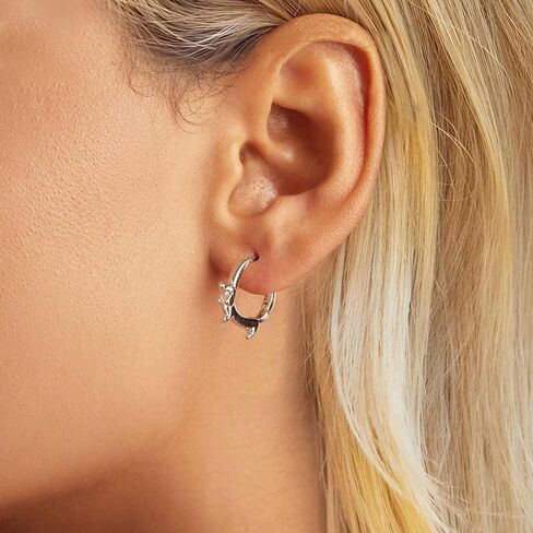 Silver Dachshund Dog Hoop Earrings, S925 Small Cute Animal Design, Fashion Jewelry for Women in Saudi Arabia