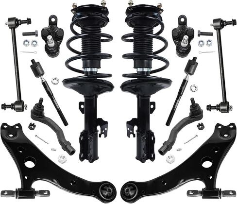 Detroit Axle - 12pc Front End Suspension Kit for Toyota 2002 2003 Camry Lexus ES300 2 Lower Control Arms 2 Sway Bar Links 4 Inner Outer Tie Rods 2 Lower Ball Joints 2 Struts Coil Spring Replacement in Saudi Arabia