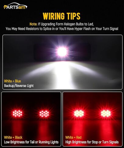 Partsam 2x LED Triple Tail Lights Rectangle Vertical Mount 40 LEDs Trailers Trucks Campers RVs Stop Turn Backup Reverse Tail Lights w Gasket Black Base Red/Clear Lens 12V in Saudi Arabia