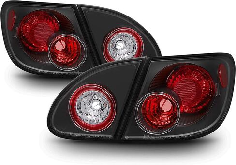 Acanii - من أجل Black 2003-2008 Toyota Corolla Tail Lights مصابيح الفرامل المصابيح الخلفية الخلفية Left+Right 2004 2005 2006 2007 in Kuwait