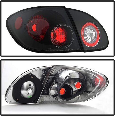 Acanii - من أجل Black 2003-2008 Toyota Corolla Tail Lights مصابيح الفرامل المصابيح الخلفية الخلفية Left+Right 2004 2005 2006 2007 in Kuwait