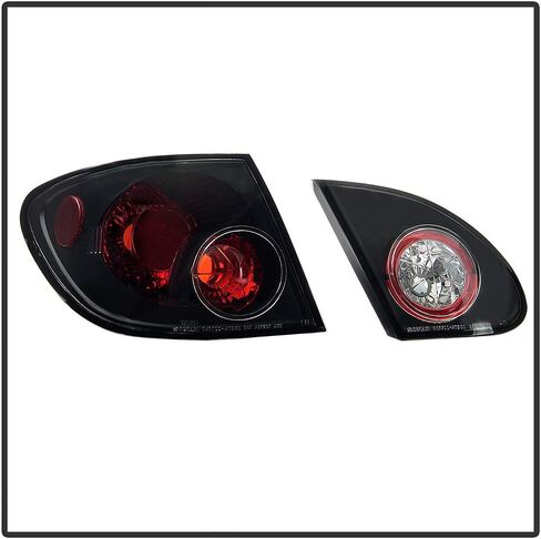 Acanii - من أجل Black 2003-2008 Toyota Corolla Tail Lights مصابيح الفرامل المصابيح الخلفية الخلفية Left+Right 2004 2005 2006 2007 in Kuwait