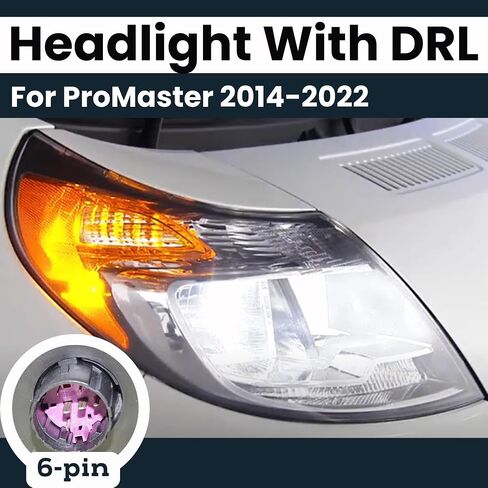 استبدال مجموعة المصابيح الأمامية لـ RAM 2014-2022 PROMASTER W/DRL والمصابيح لجانب السائق اليسرى/السائق in Kuwait