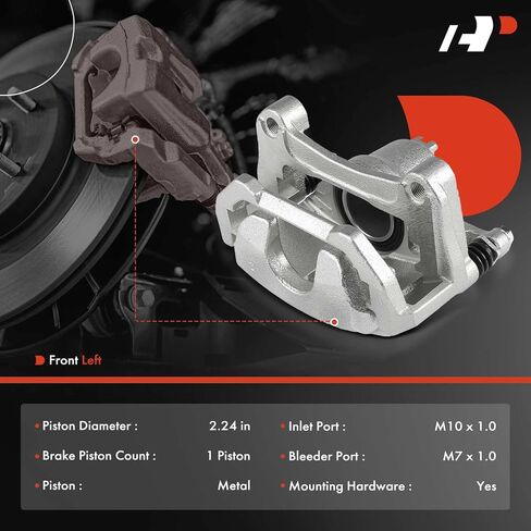 A-Premium Disc Brake Caliper Assembly with Bracket Compatible with Nissan Models - Maxima 2009-2023 V6 3.5L, Sentra 2009-2012 L4 2.5L - Front Left Driver Side in Saudi Arabia