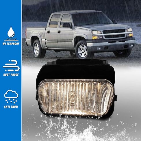 Fog Lights fit for 2003-2007 Chevy Silverado 2002-2006 Chevy Avalanche (w/o Body Cladding) Lamps Assembly Driver Passenger Replacement Smoke in Saudi Arabia