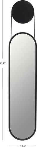 SAFAVIEH Home Collection Aistina Mid-Century Modern Matte Black 13 x 61-inch Oval Decorative Accent Wall Mirror for Bedroom Living Room Entryway in Saudi Arabia