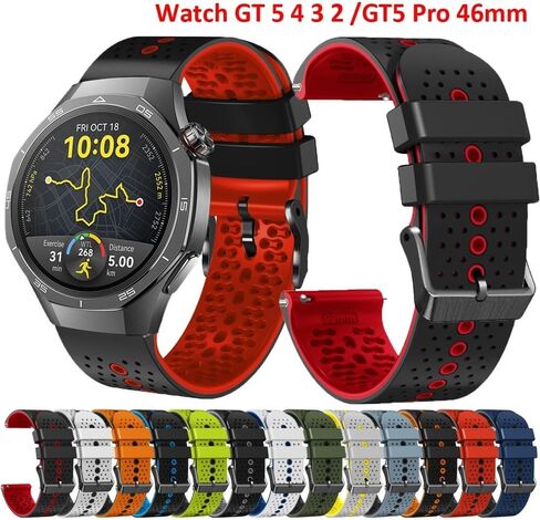 22mm Silicone Strap For Huawei Watch GT5 GT 5 Pro 46mm Watchband Smart Watch Band For Huawei GT 4 3 2 GT4 GT3 Pro 46mm Bracelet Watchbands in Saudi Arabia