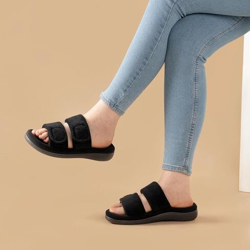 RockDove Women's Dual-Strap Adjustable Slipper with Arch Support in Saudi Arabia