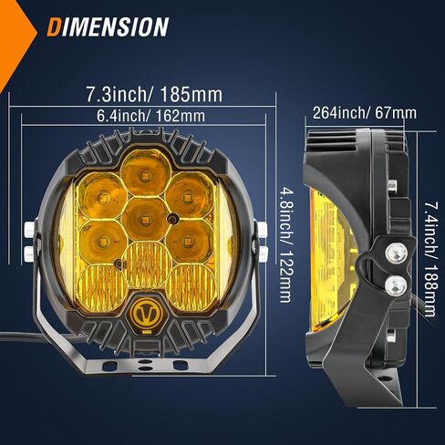 AUTOXBERT 7 Inch White Round LED Offroad Light, 90W LED Driving Light with DRL, Spot Flood Combo Beam Fog Lights for Jeep, Truck, ATV, SUV, UTV, Pickup, F150, 1Pcs in Saudi Arabia