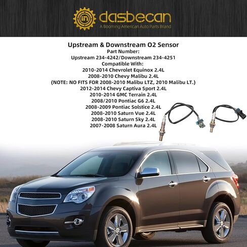 Dasbecan 234-4242 و 234-4251 Oxygen 2.4L O2 Sensor 2 PCS متوافق مع شيفروليه الإعتدال ، تشيفي ماليبو ، تشيفي كابتن سبورت ، GMC Therrain ، Pontiac G6 ، Solstic in Saudi Arabia