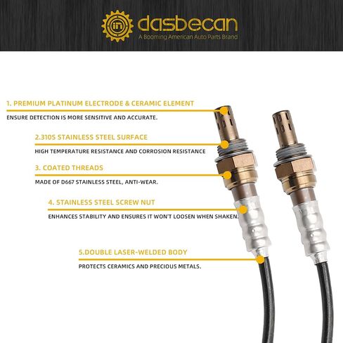 Dasbecan 234-4242 و 234-4251 Oxygen 2.4L O2 Sensor 2 PCS متوافق مع شيفروليه الإعتدال ، تشيفي ماليبو ، تشيفي كابتن سبورت ، GMC Therrain ، Pontiac G6 ، Solstic in Saudi Arabia