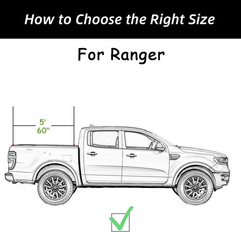 Retractable Truck Bed Tonneau Cover Compatible with 2019 2020 2021 2022 2023 2024 2025 Ranger (5'/60'') Retractable Hard Truck Bed Cover Password Lock in Kuwait